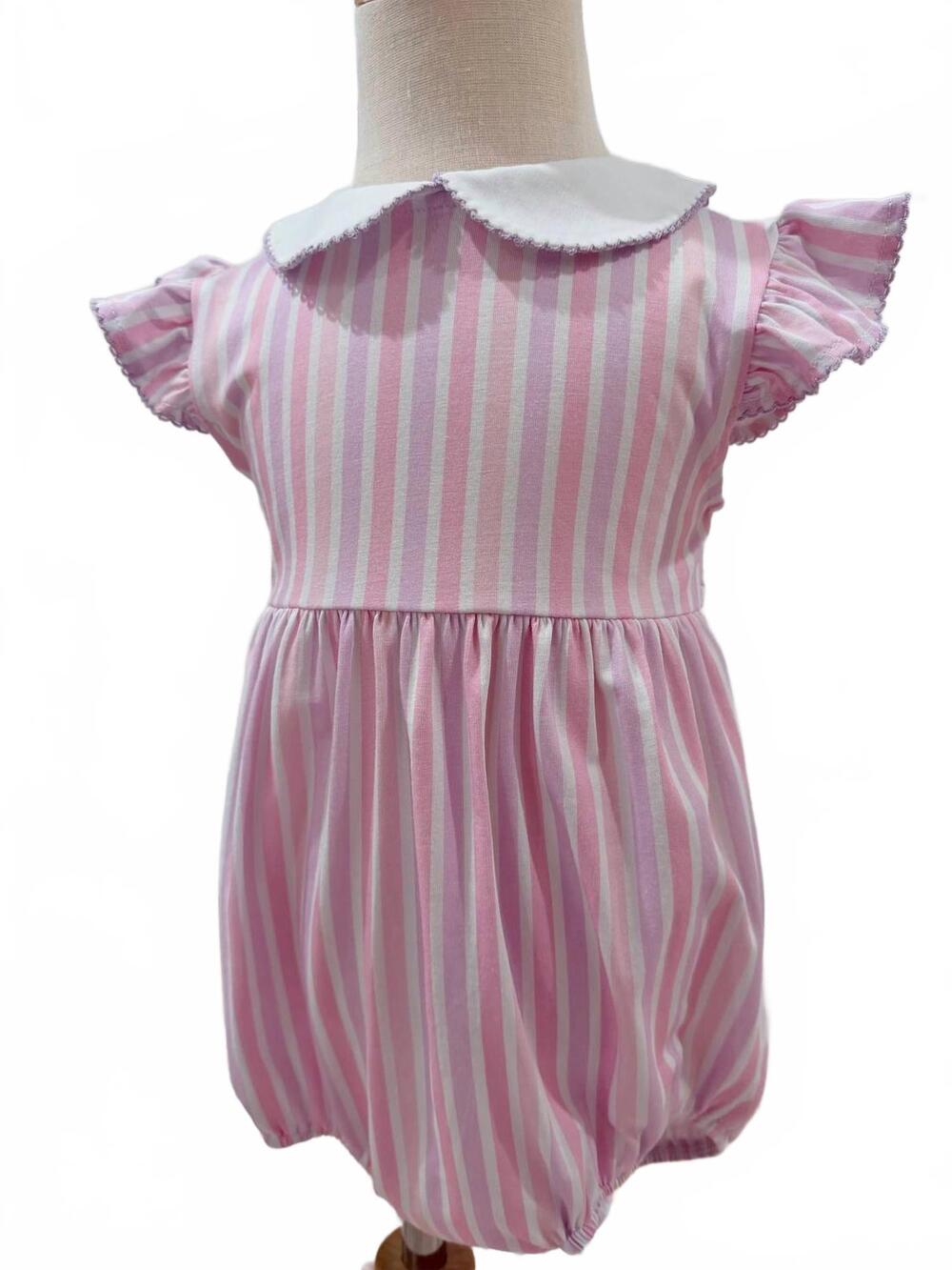 NEW CYPRESS ROW girls seaside stripe penelope prep bubble in pink